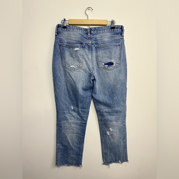 WE THE FREE Distressed Cropped Straight Leg Button Fly Jeans Women’s Size 28 - Picture 2 of 8